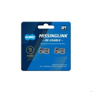 UNION DE CADENA KMC X UNIDAD DE 9 VELOCIDADE COMPATIBLE CON KMC Y SHIMANO, COLOR SILVER.