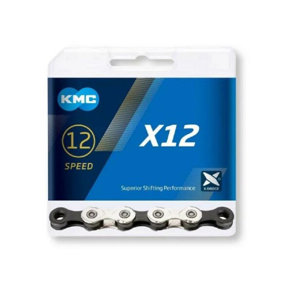 CADENA KMC X12 PLATA SILVER/BLACK